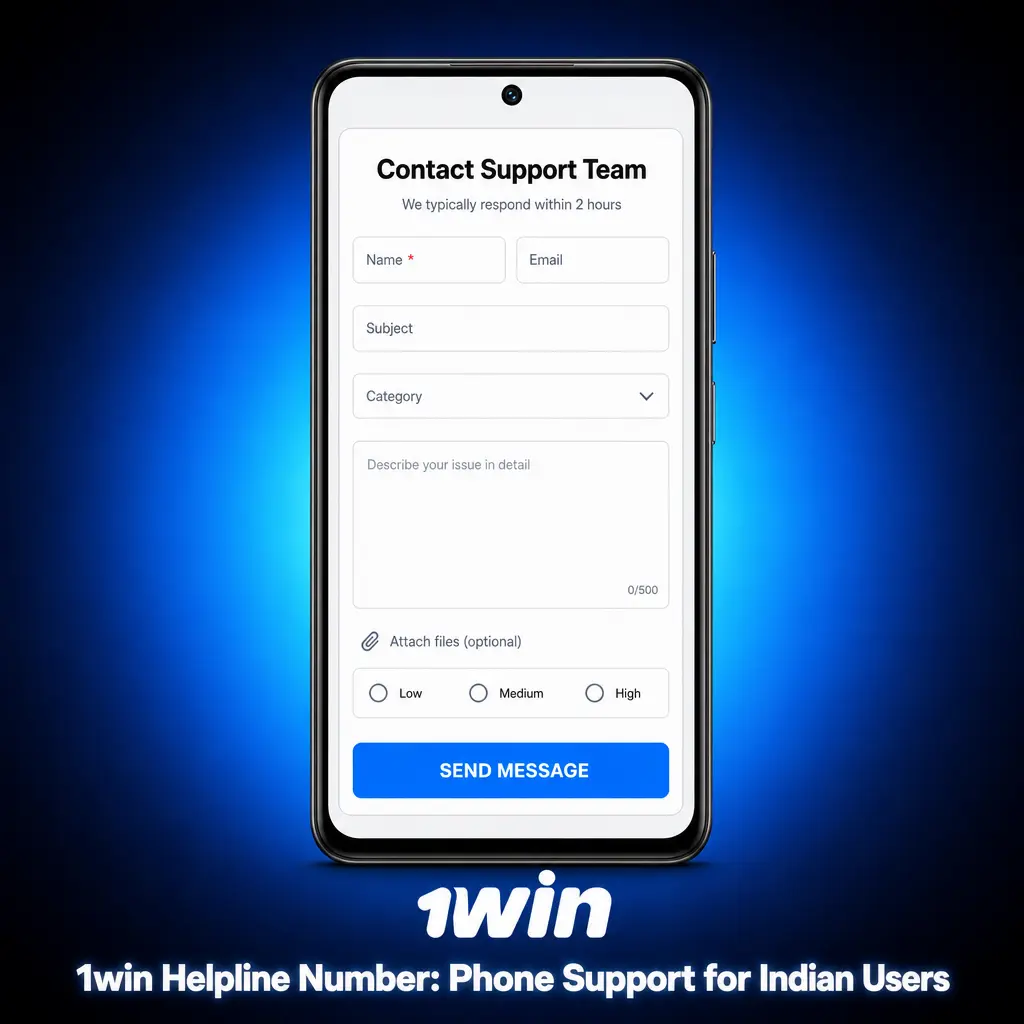 1win helpline phone support for Indian users showing customer service contact details and call guidance
