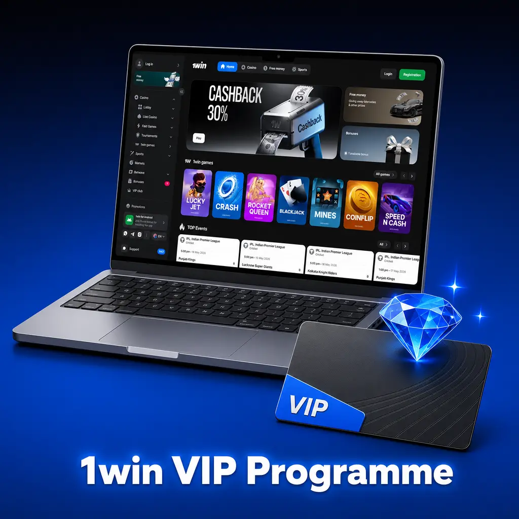 1win VIP Programme tiers from Bronze to Diamond with cashback rewards, faster withdrawals, and exclusive high-roller promotions