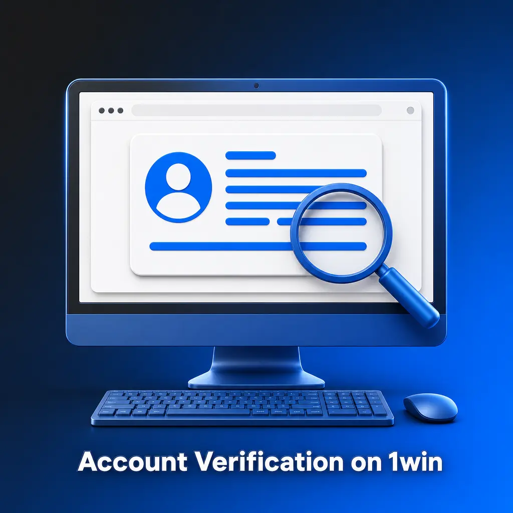 1win account verification KYC process showing profile settings with document upload steps for Indian users