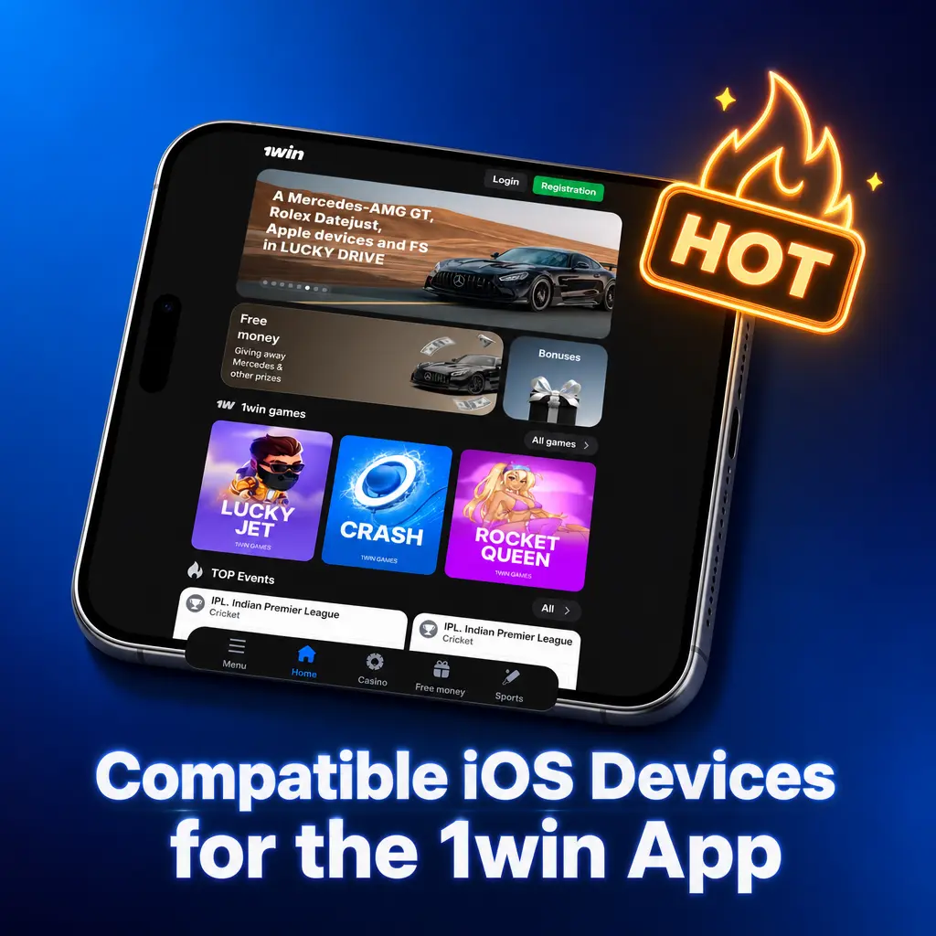 List of compatible iOS devices for 1win app including iPhone X to 15 series and iPad Air and Pro models