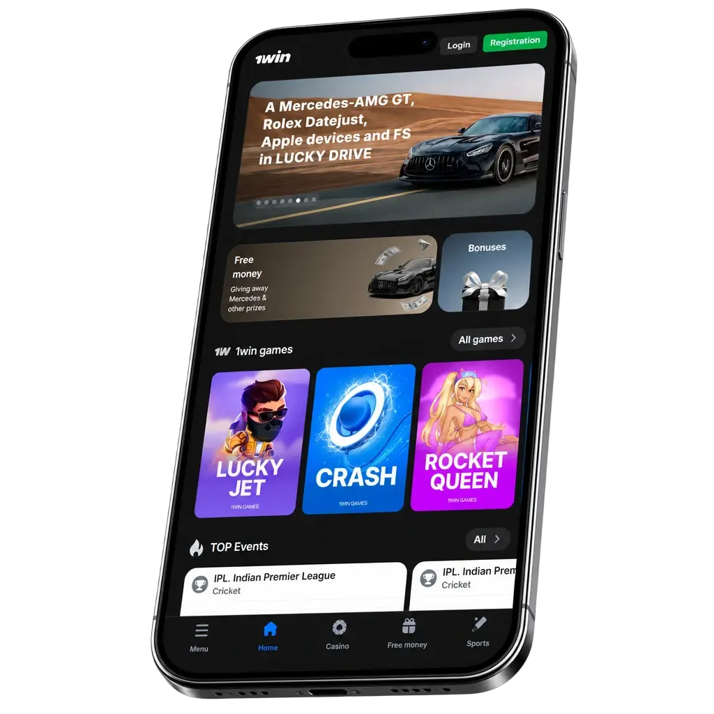 1win app for Android APK and iOS with 500% welcome bonus, sports betting, casino games, and UPI payments for Indian players