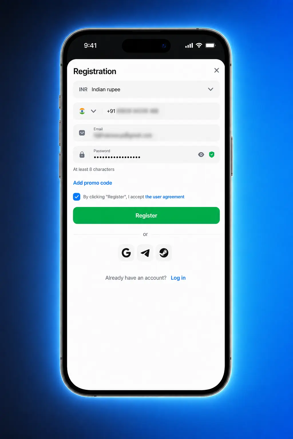 1win registration bonus steps for Indian players showing deposit process with UPI and bonus activation guide