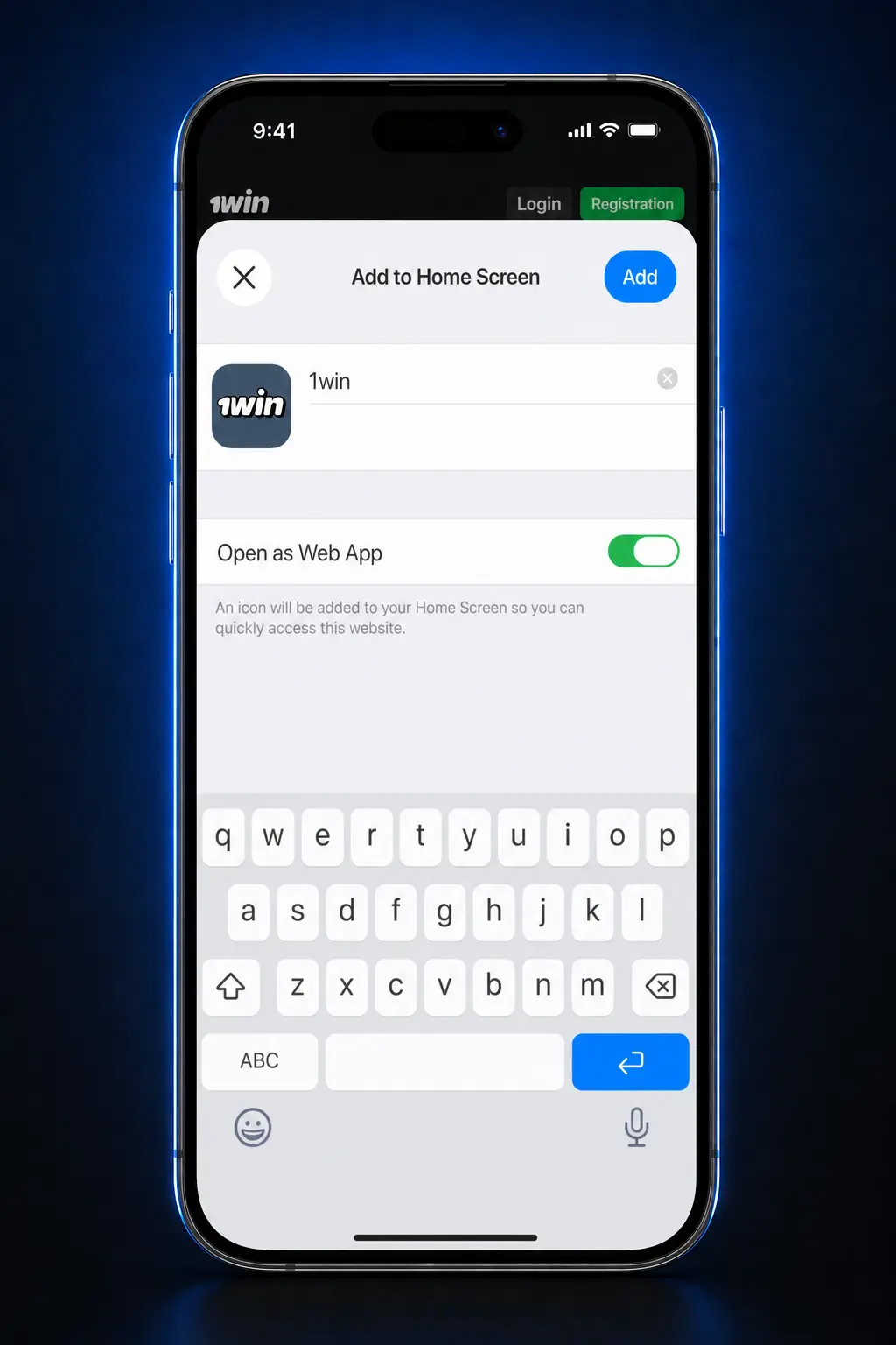 1win Aviator app installation steps on iOS showing App Store download and login screen on iPhone