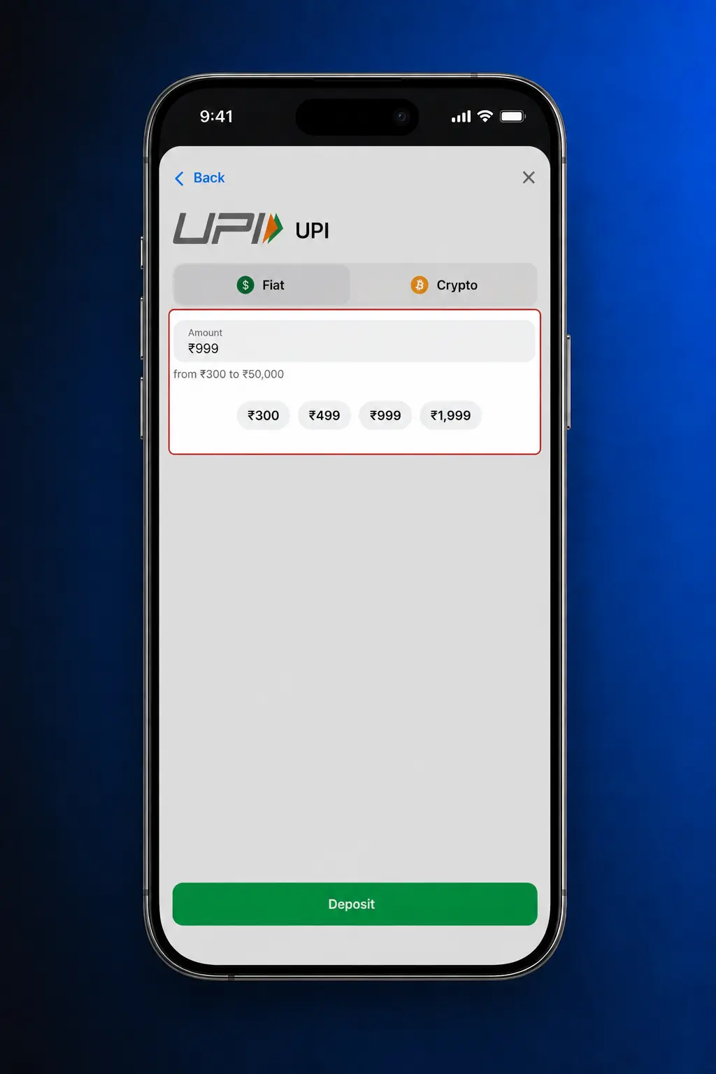 Step-by-step 1win deposit process in India showing UPI, PhonePe, and Paytm payment options with ₹300 minimum