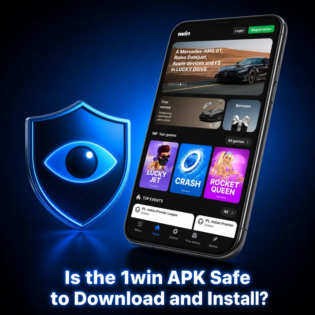 1win APK download security features showing SSL encryption and Curaçao Gaming Licence verification for safe installation
