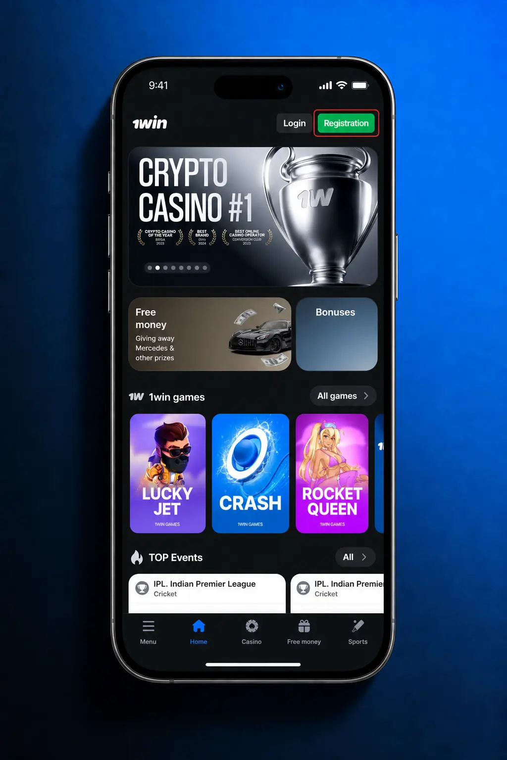 1win app registration steps on Android or iOS device showing sign-up process for Indian players in INR